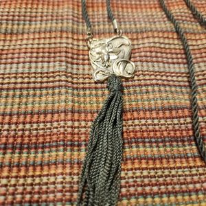 Signed Green Tassle Necklace